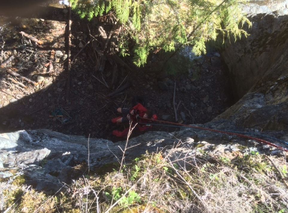 A hiker is rescued after falling into an area he couldn't get out of. 