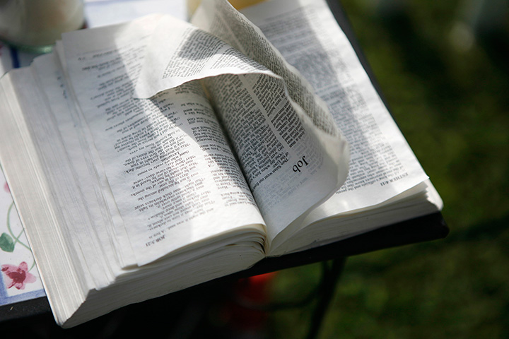 A bible, opened to the Book of Job, is seen in this 2009 file photo. 
