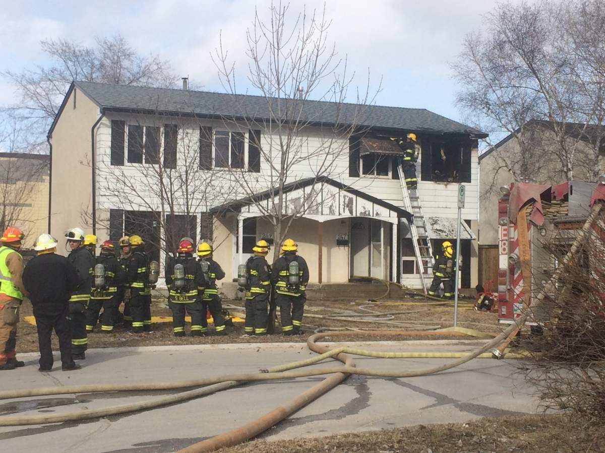Damage to the home at 247 Kisil Bay appears to be restricted to the upper window.