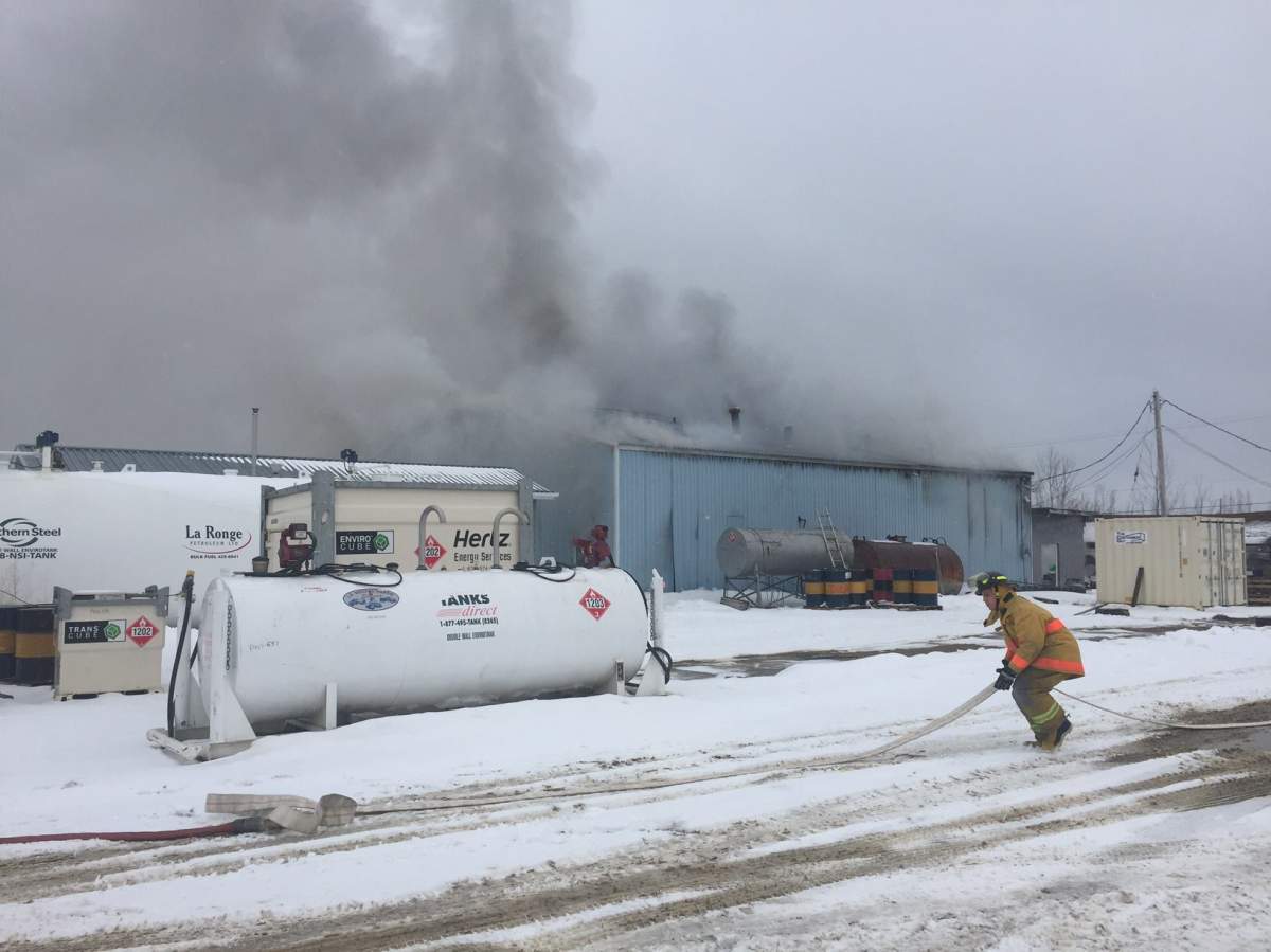 La Ronge, Sask. industrial shop destroyed by fire - image
