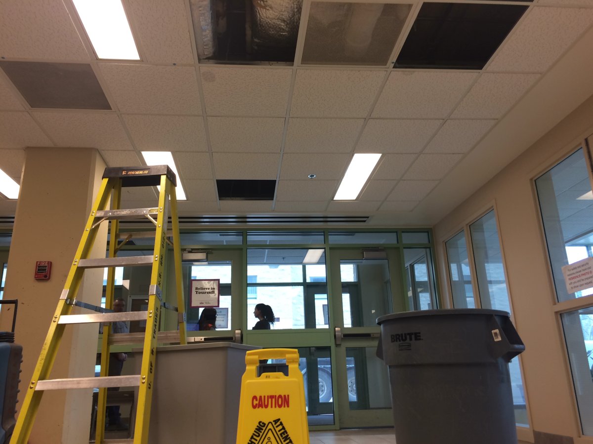 Cleanup continues at U of R Paskwaw Tower after sprinkler system burst.