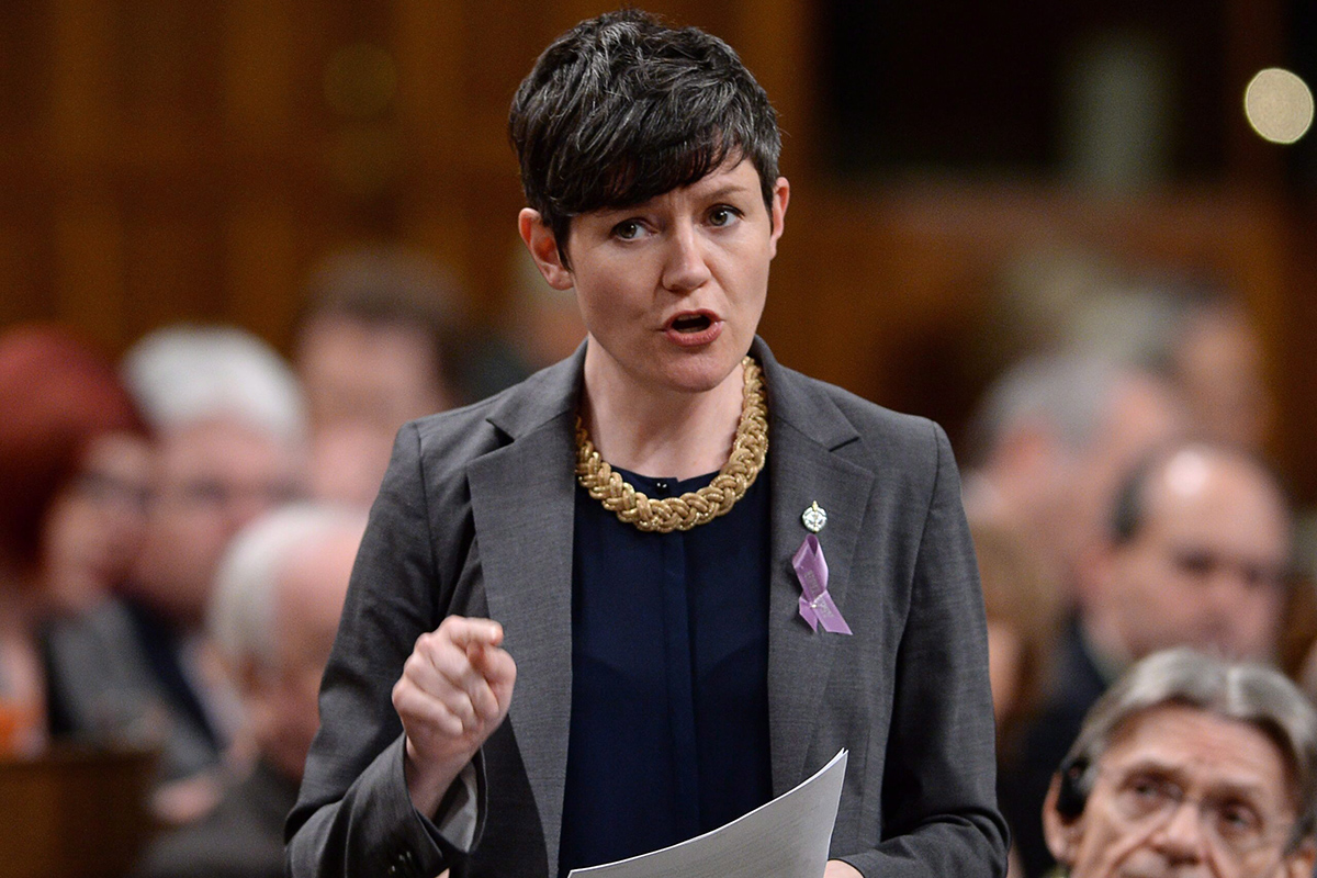 NDP MP Megan Leslie asks a question during Question Period in the House of Commons in Ottawa on Thursday, March 26, 2015. 