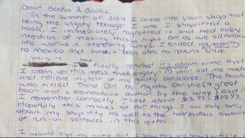Shoplifter returns stolen book after 2 years with apology note, says they had a guilty conscience - image