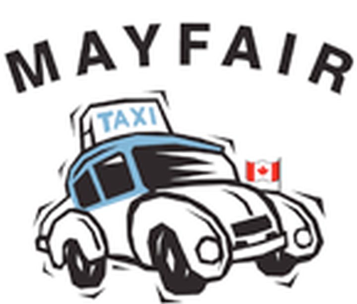 The logo for Mayfair Taxi is shown.