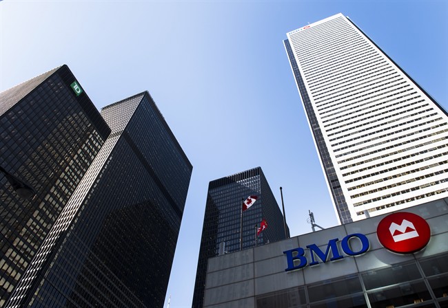 The BMO office tower is shown in Toronto's financial district in Toronto on Tuesday, April 5, 2016.