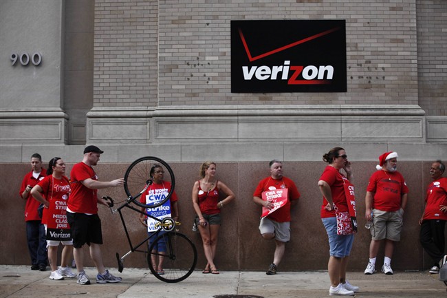 Verizon landline and cable workers in nine eastern states and Washington, D.C., are expected to walk off the job Wednesday, April 13, 2016, after working without a contract since August. (AP Photo/Matt Rourke, File).