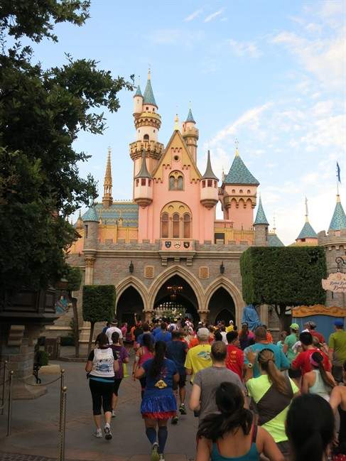 Runners in a half-marathon at Disneyland in Anaheim, Calif.