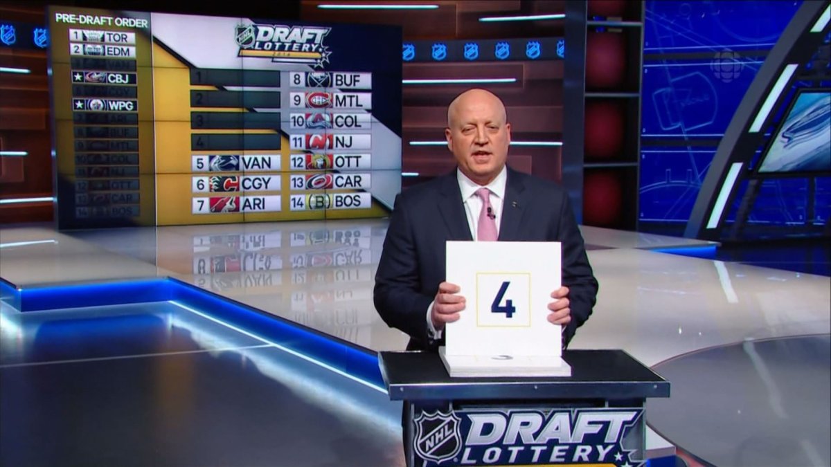 The Edmonton Oilers win the fourth pick in the 2016 NHL Draft Lottery.