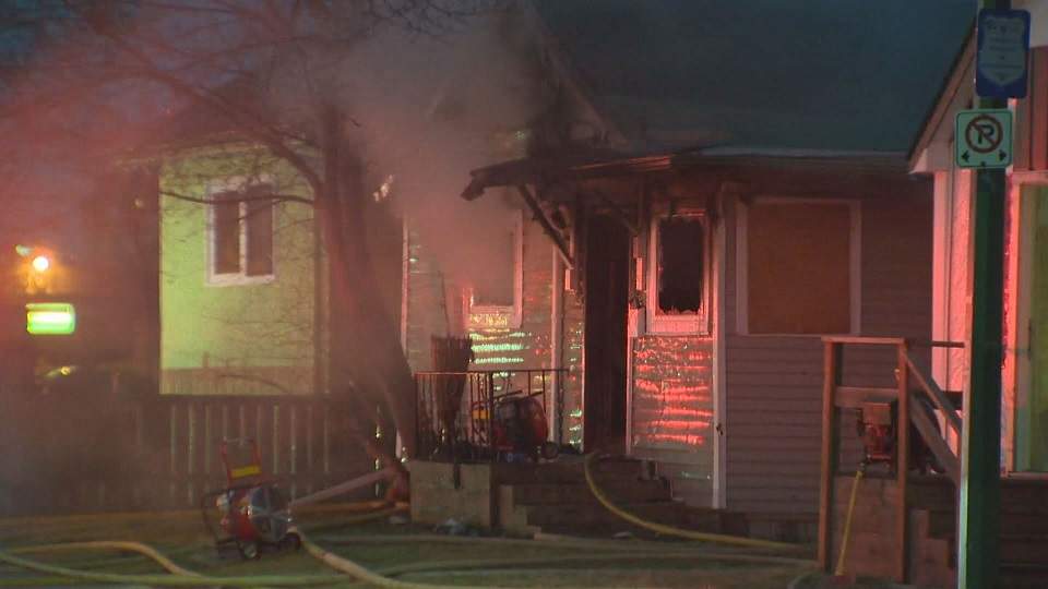 The damage can be seen from an early morning house fire on Pacific Avenue,.