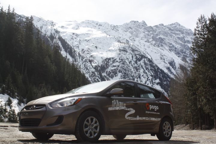 A car from Pogo CarShare's fleet, a local Edmonton company,  had to be retrieved from the B.C. mountains when a customer took it out of province and decided not to bring it back.