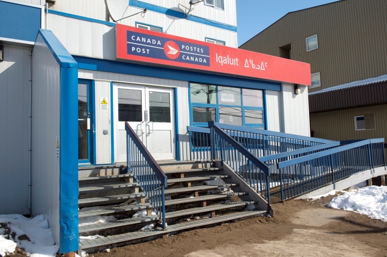 A post office is pictured on Saturday, April 25, 2015 in Iqaluit, Nunavut. Postal workers unions argue that in small communities, postal banking could help improve access to banking services.