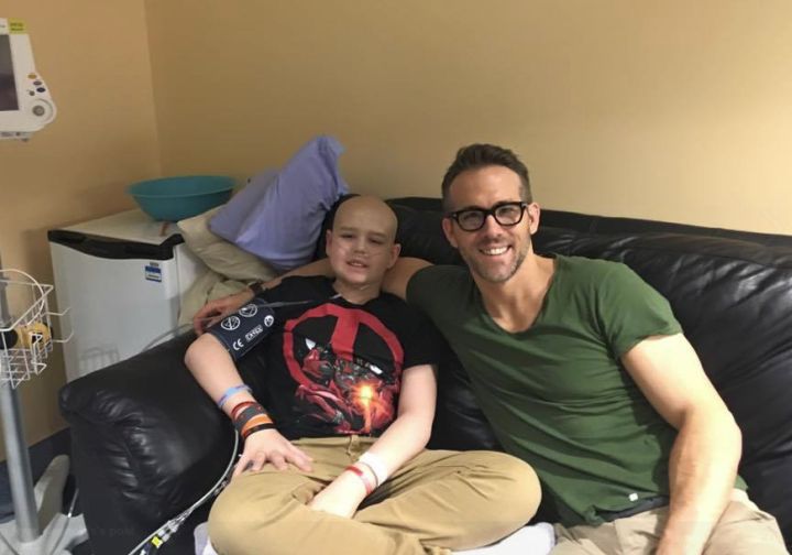 Actor Ryan Reynolds with Connor McGrath. The two met through the Make-A-Wish Foundation.