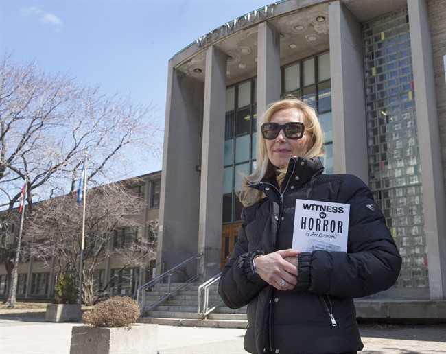 In this 2016 file photo, Heidi Berger, head of The Foundation for Genocide Education poses for a photo in front of Westmount High School.