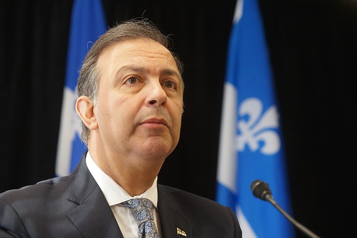 In this file photo, Quebec Liberal Minister Sam Hamad is seen at a press conference.