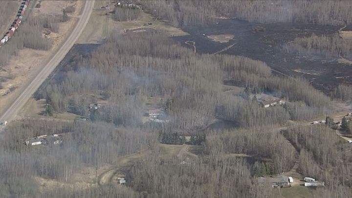 Fire crews were called to a large grass fire in a subdivision in the Uncas area east of Sherwood Park Monday afternoon.