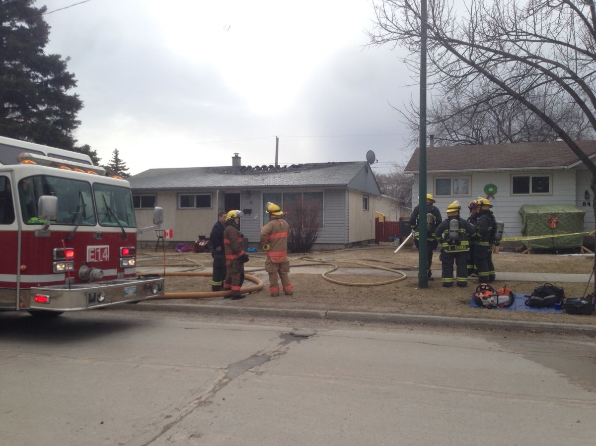 A house in St. Vital was heavily damaged by fire on Saturday morning. 
