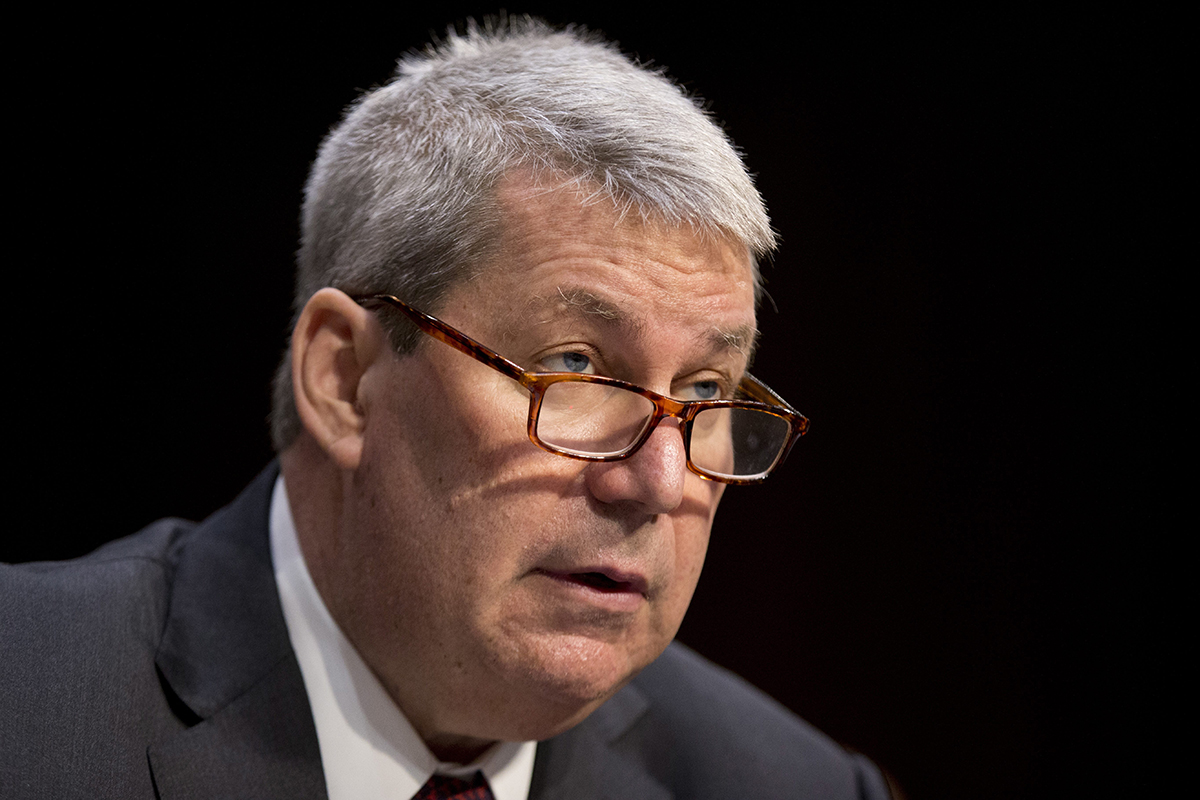 Valeant's outgoing CEO, J. Michael Pearson testifies on Capitol Hill in Washington, Wednesday, April 27, 2016.