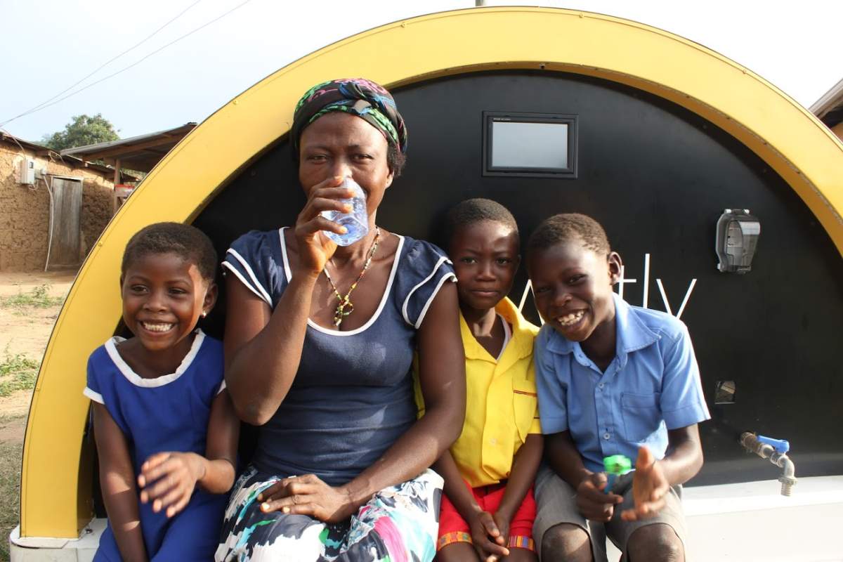 This 15-tonne machine is providing clean water, internet and electricity to a community in Ghana. 