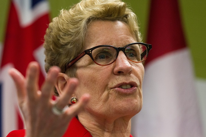 Ontario Premier Kathleen Wynne gives an announcement in Kingston, Ont., on March 31, 2016.