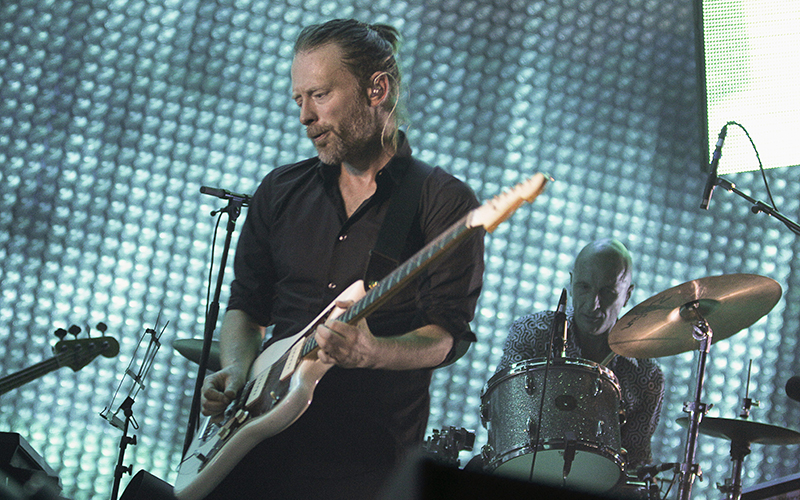 Singer Thom Yorke and the English band Radiohead perform at Bercy concert arena in Paris, France.