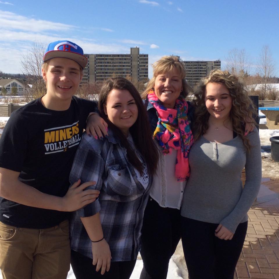The Ryan triplets: Lucas, Emily and Abby, seen here with their step-mom Melonie.