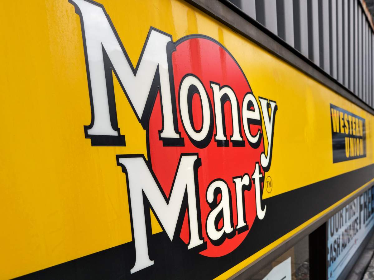 A Money Mart store sign, Vancouver, B.C., October 1, 2014.