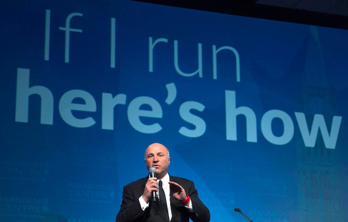 Kevin O’Leary speaks during a session entitled “If I run here’s how i’d do it” during a conservative conference in Ottawa Friday, February 26, 2016. THE CANADIAN PRESS/Adrian Wyld