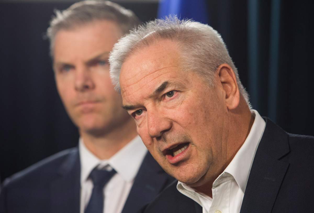 Suncor President and CEO Steve Williams speaks to the media after meeting with Alberta Premier Rachel Notley at the Alberta Legislature in Edmonton, Alberta, on Tuesday, May 10, 2016. 