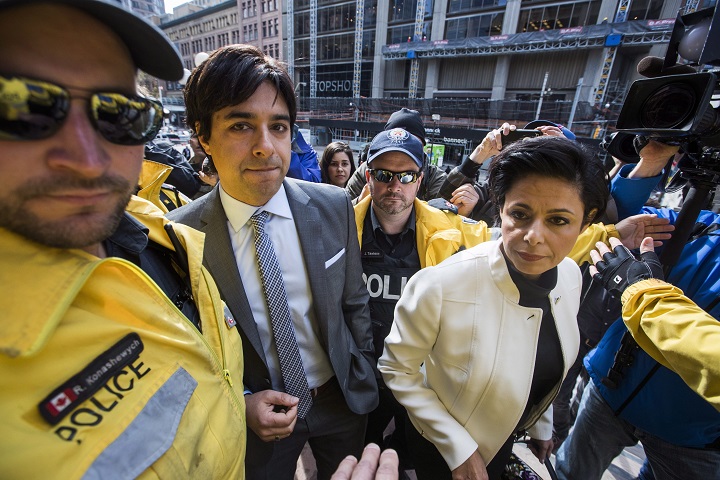 Former CBC radio host Jian Ghomeshi arrives to court with his lawyer Marie Henein, right, in Toronto, Wednesday, May 11, 2016. THE CANADIAN PRESS/Mark Blinch.