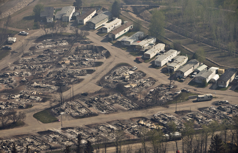 A devastated neighbourhood in Fort McMurray, Alta., is shown on Friday, May 13, 2016. 