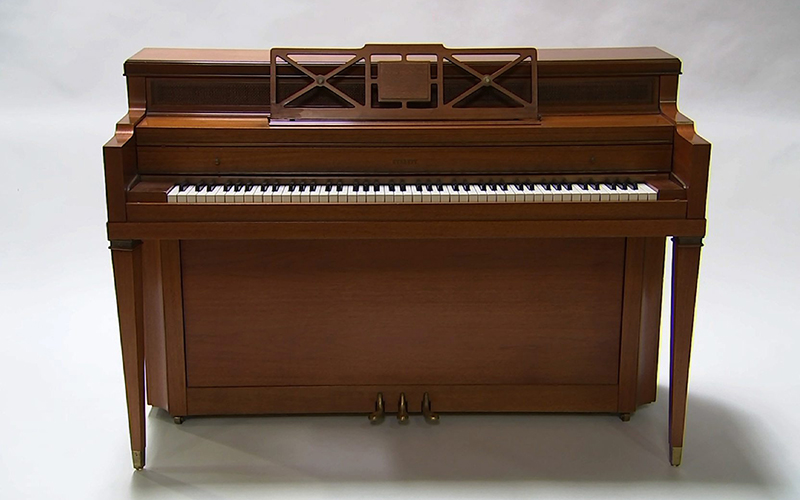 This April 5, 2016 image taken from video shows a piano owned by singer Lady Gaga in Culver City, Calif. Julien’s Auctions is offering the instrument in its "Music Icons" memorabilia sale at the Hard Rock Cafe New York. 