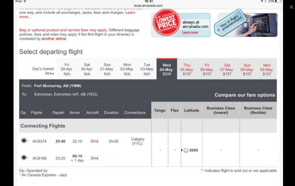 Fort McMurray fire: Air Canada to offer partial refunds for people fleeing wildfire - image