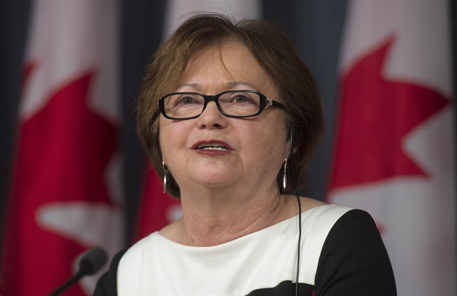 Public Services and Procurement Minister Judy Foote speaks about a review of Canada Post during a news conference in Ottawa, Thursday, May 5, 2016.