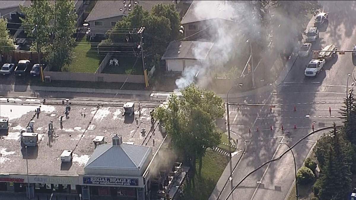 Calgary firefighters were called to the Regal Beagle Pub in the 100 block of 94 Avenue S.E. for reports of a fire on Tuesday, May 24, 2016. 