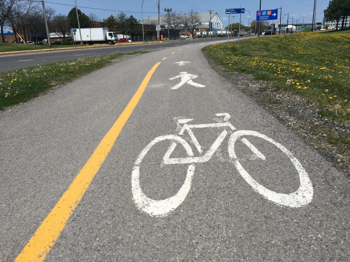 Bike path in Dorval near the airport that will connect with new bike path along Cardinal avenue on Friday, May 19, 2016.