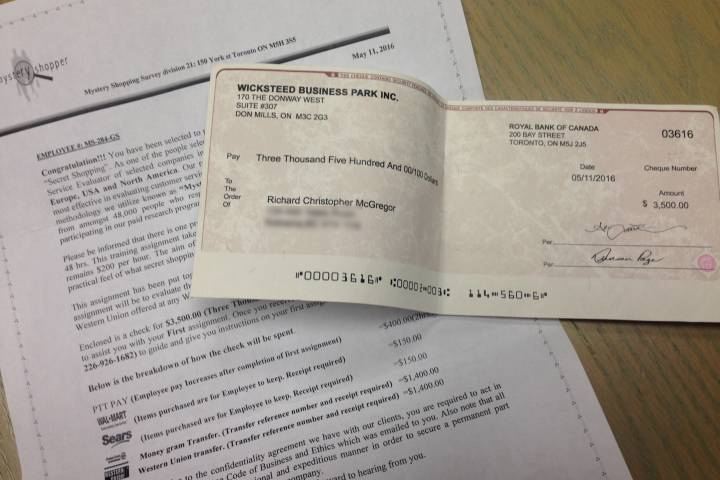 Kelowna man warns others about mystery shopper text scam - image