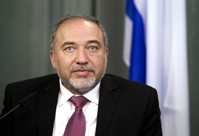 In this Monday, Jan. 26, 2015 file photo, Israeli Foreign Minister Avigdor Lieberman listens during a news conference after his talks with Russian counterpart Sergey Lavrov in Moscow, Russia.