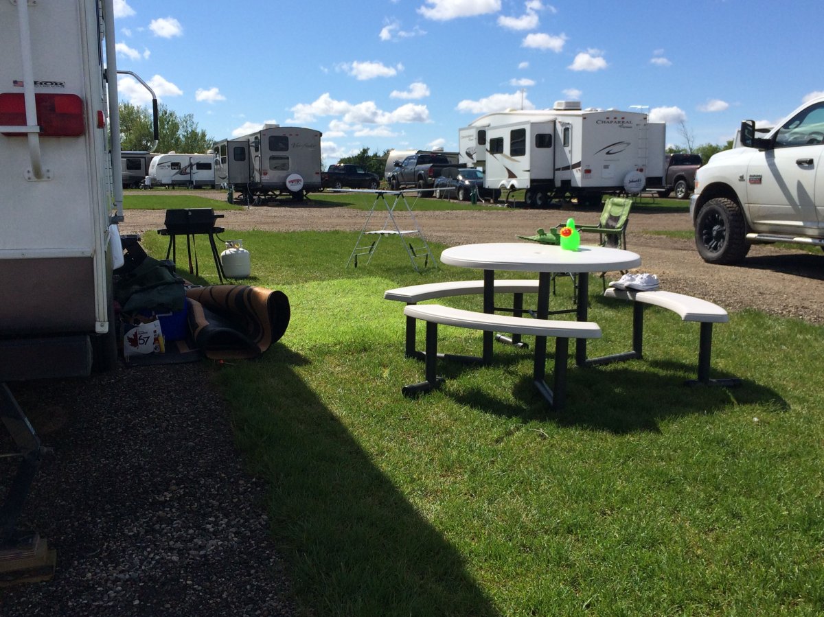 Fort McMurray residents set up temporary homes at Diamond Grove RV Campground.