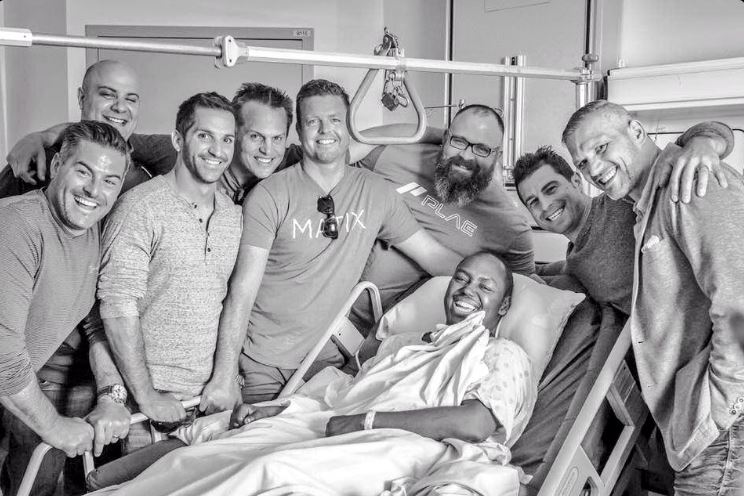 Many of Jean-Michel Sylvain's former teammates recently visited him in the hospital.