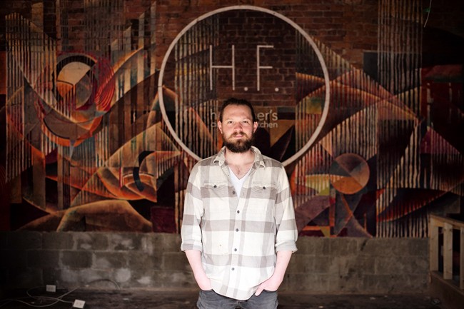 Joshua Mott, owner of Her Father's Cider Bar   Kitchen, is pictured on the site of his soon-to-be opened establishment in Toronto on Thursday, May 5, 2016. THE CANADIAN PRESS/Chris Young.