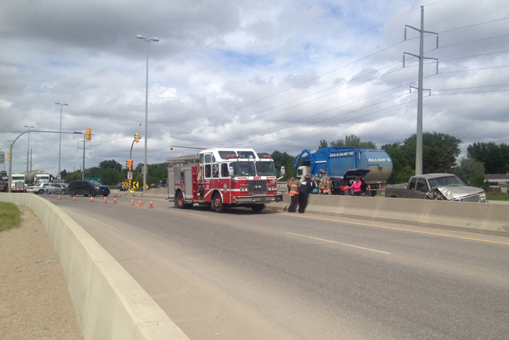 The Saskatoon Police Service is currently dealing with a multiple-vehicle collision on Circle Drive.