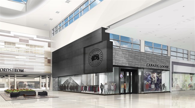 An artist's architectural rendering shows a plan for a new Canada Goose retail store at Yorkdale Mall in Toronto in this undated handout photo. Canada Goose, the luxury winter jacket maker, will open its first two retail stores this fall.One will be at Toronto's Yorkdale mall and a second in New York City.
