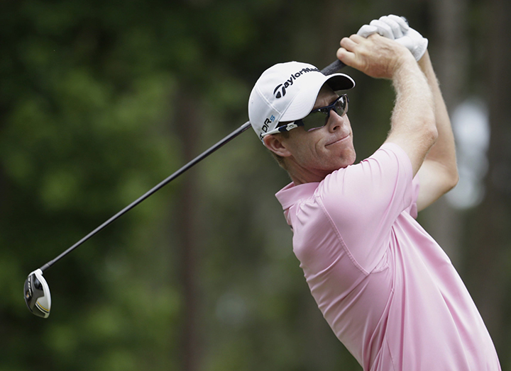 David Hearn of Canada, hits from the second tee during the final round of The Players championship golf tournament at TPC Sawgrass, Sunday, May 11, 2014 in Ponte Vedra Beach, Fla.