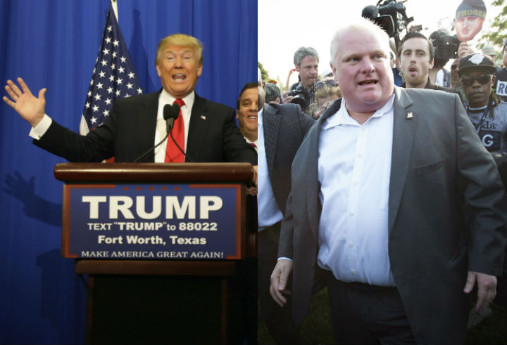 Who said it better? Donald Trump used a familiar phrase made famous in Canadian politics thanks to former Toronto mayor Rob Ford.  (File photos).
