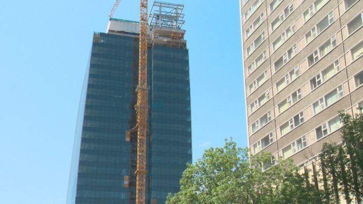 A view of the Edmonton Tower in the Ice District on May 25, 2016.