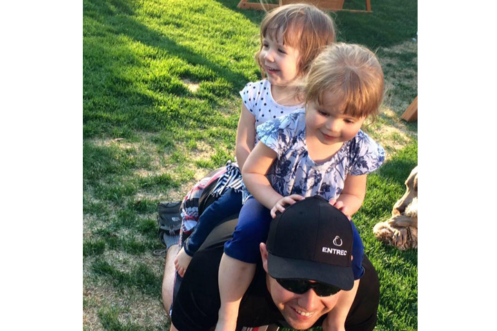 John Craig MacIsaac is seen here with his two daughters, Emma and Olivia. 
