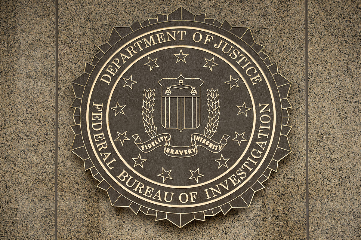 The logo of the Federal Bureau of Investigation (FBI) at the J. Edgar Hoover FBI Building in Washington DC, USA, 22 December 2014. 