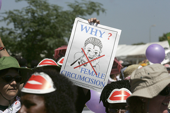 Local communities demonstrate against female genital mutilation in this January 2007 file photo. 