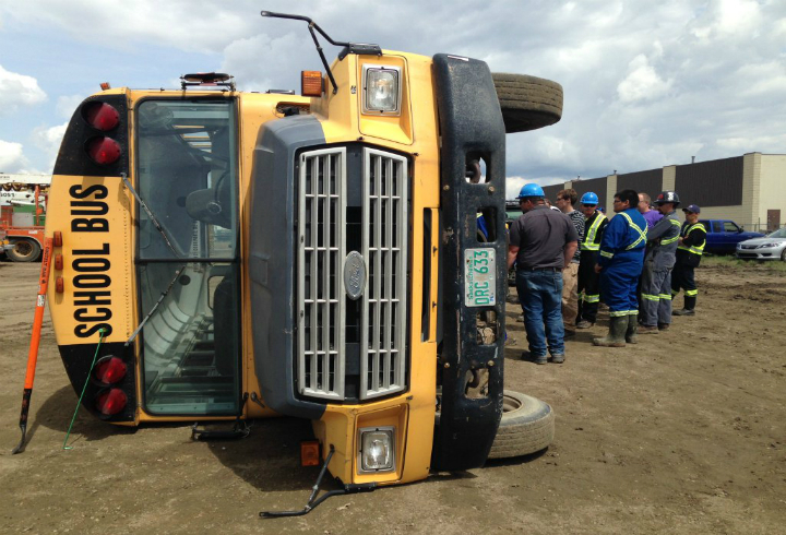 On Friday, CAA helped train operators from across Canada how to safely flip a bus. 