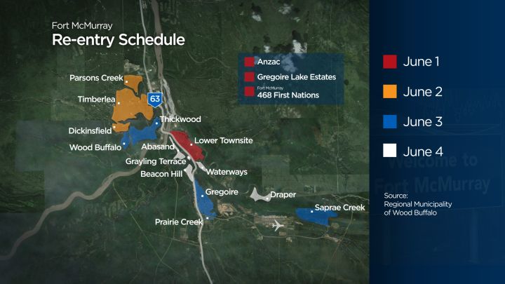 Here’s a look at the Fort McMurray re-entry plan, tentatively scheduled to begin Wednesday, June 1.